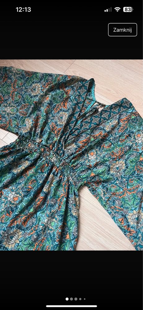 Sukienka wzorzysta turkusowa Namaste hippie boho na lato Wrocław