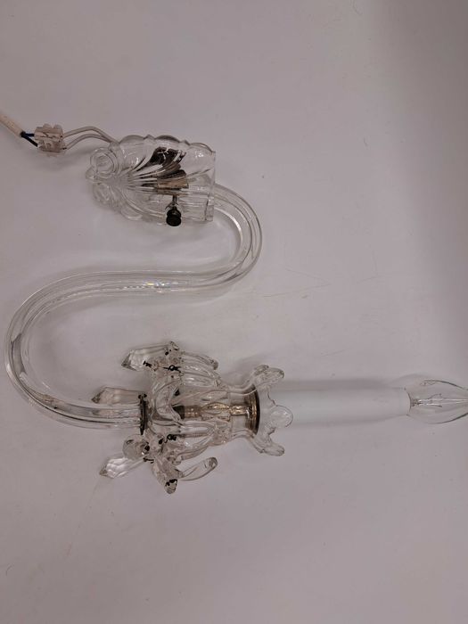 Kinkiet szklany kryształowy pojedynczy jednoramienny