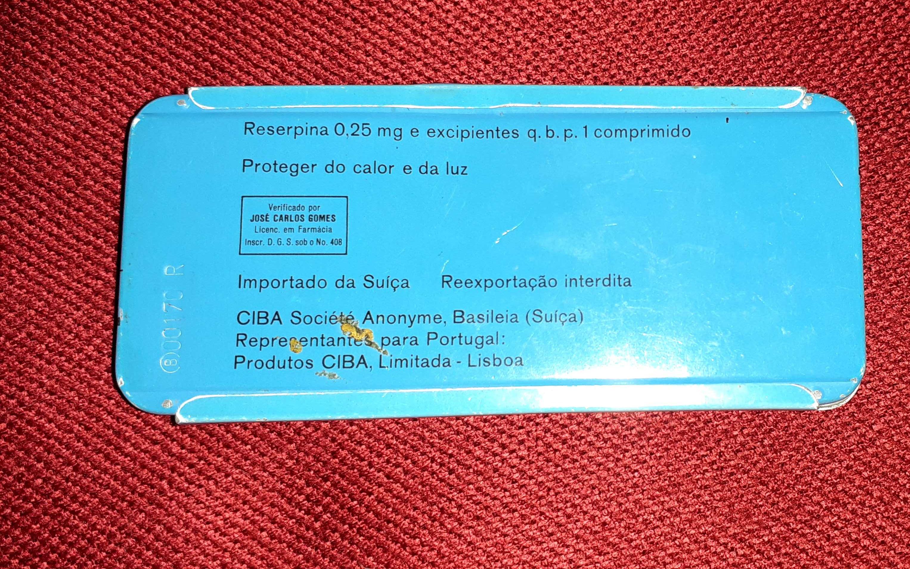 Caixa de Comprimidos Antiga- Serpasil