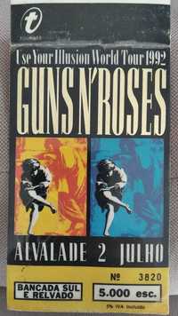 Bilhete dos Guns n roses 1992