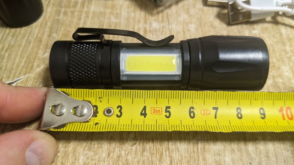 Ліхтар фонарик тактичний світлодіодний 2в1 LED + COB на АКУМУЛЯТОРІ
