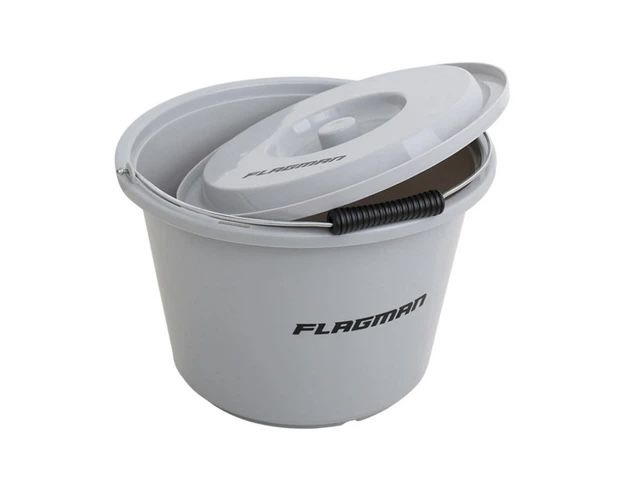 Відро для прикормки з кришкою Flagman 12л + сито для пиикормки Flagman