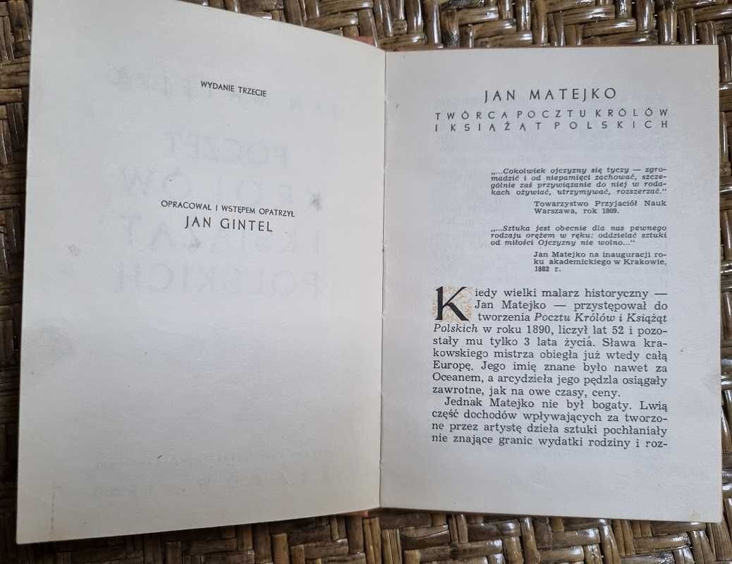 Poczet Królów i książąt polskich. Jan Matejko. wydanie 1960r