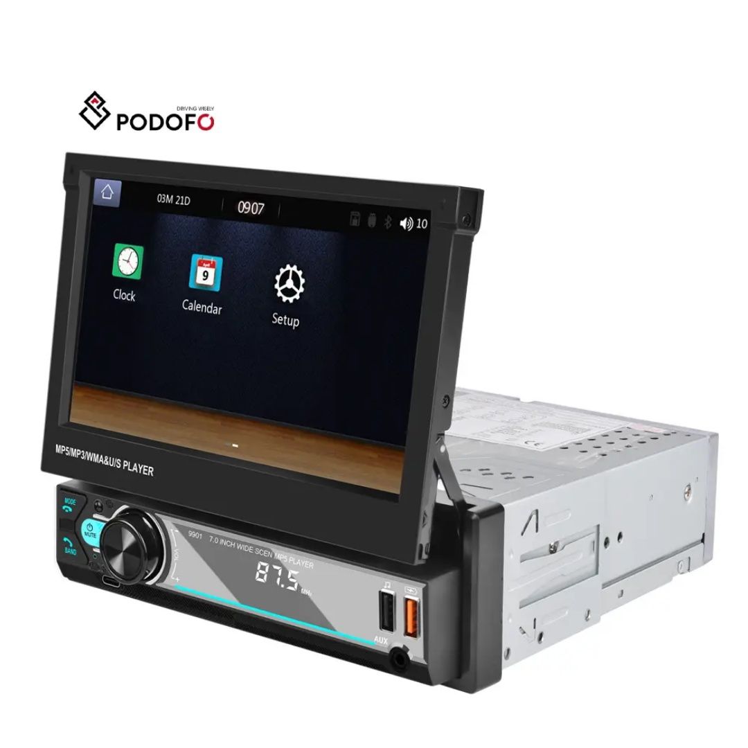 Rádio 1din Retrátil 7 polegadas CARPLAY Android auto Touch BT USB novo