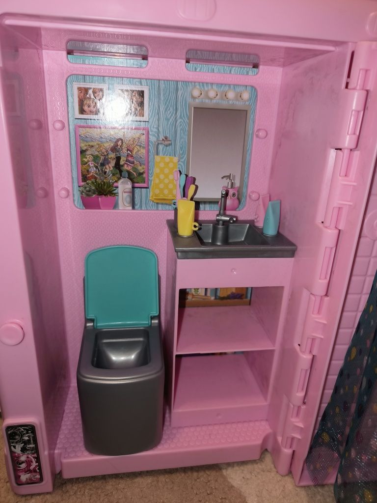 Kamper Barbie 3w1 GHL 93 Mattel lalki basen domek samochód