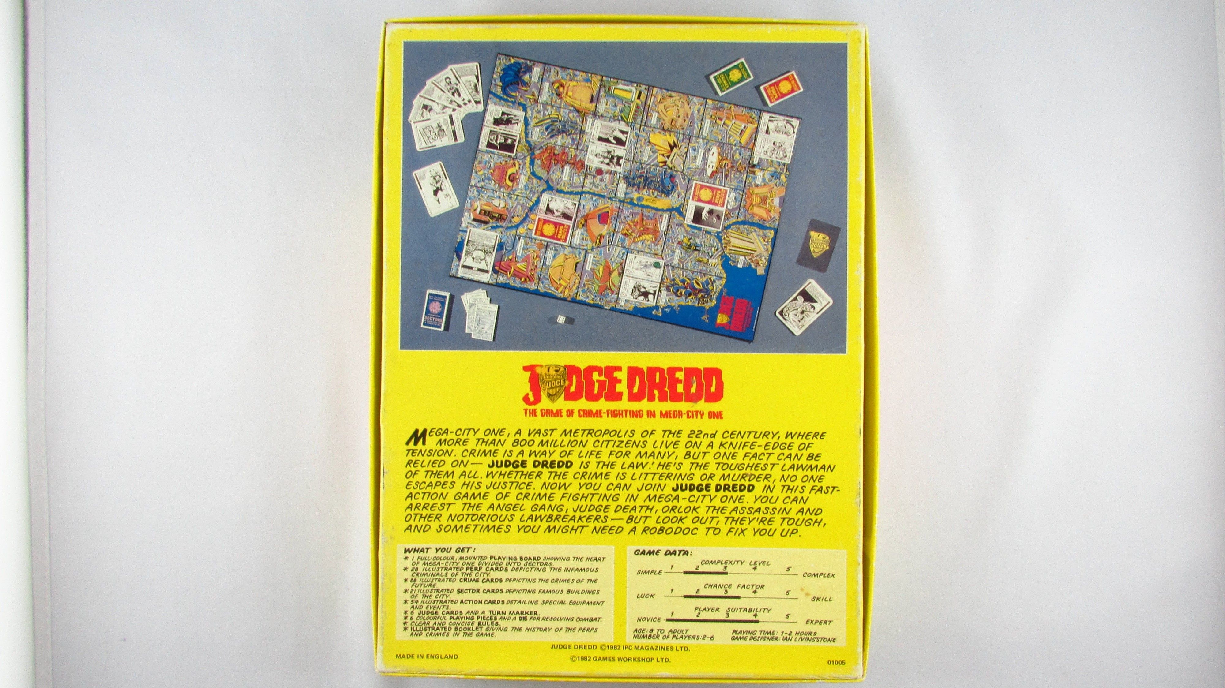 GAMES WORKSHOP - Judge Dredd Gra Planszowa 1982 r.