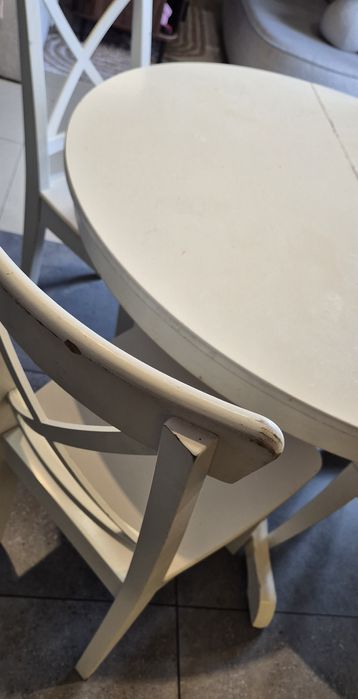 Stół okrągły 6 krzeseł rozkładany IKEA