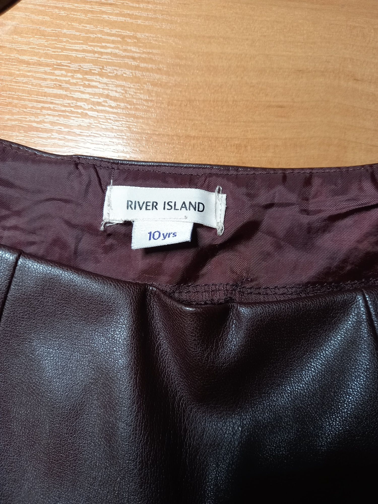 Спідниця River Island демісезонна  екошкіра коричнева юбка не кожа