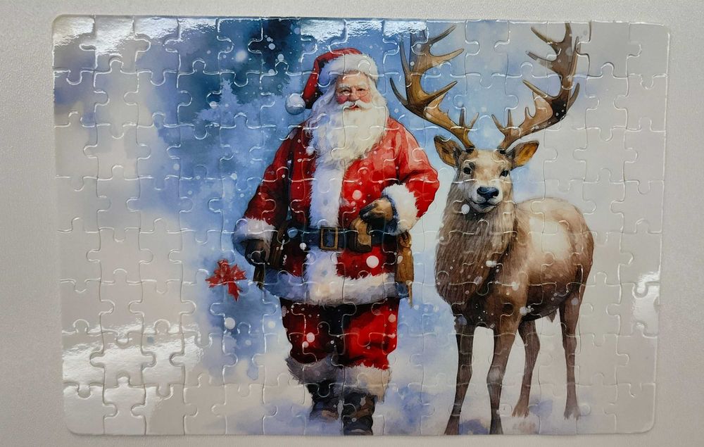 Puzzle świąteczne Boże Narodzenie Mikołajki 120el. A4 Mikołaj