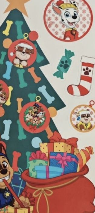 Dekoracje świąteczne naklejki świąteczne na okna Psi Patrol, Paw Patro
