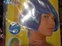 Cesar peruka krótkie niebieskie włosy