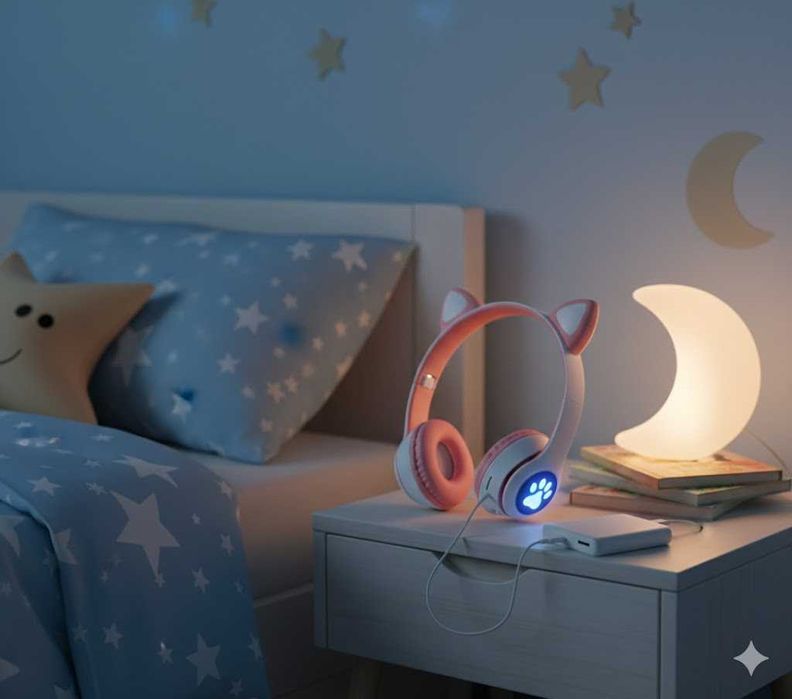 Рожеві навушники з котячими вушками Cat MZ-023