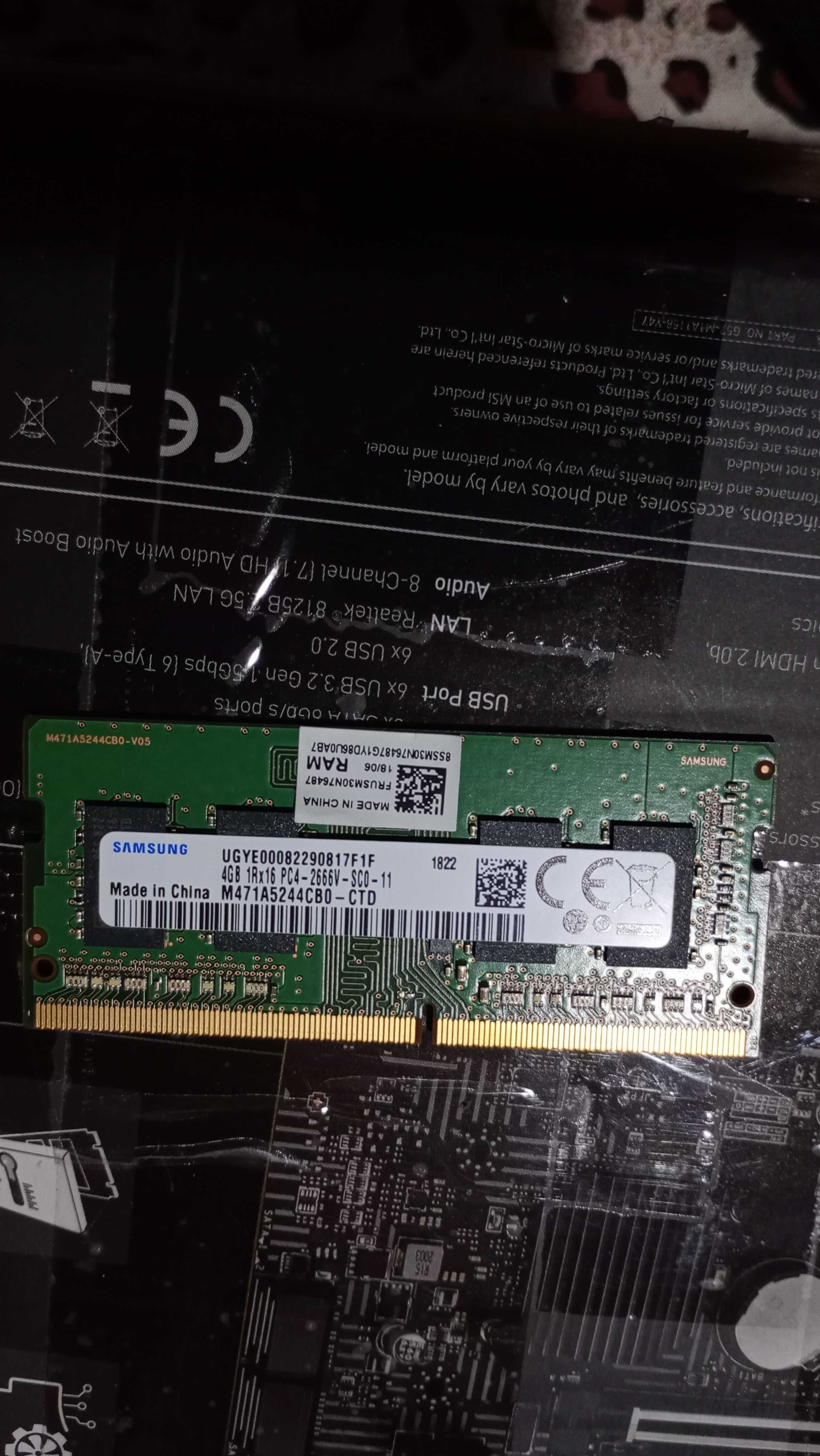 Модуль памяти Samsung 4 GB SO-DIMM DDR4 2666 MHz (M471A5244CB0-CTD)