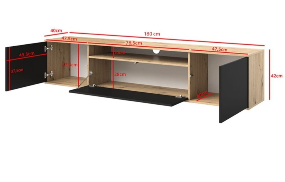 Szafka RTV 180 cm loft