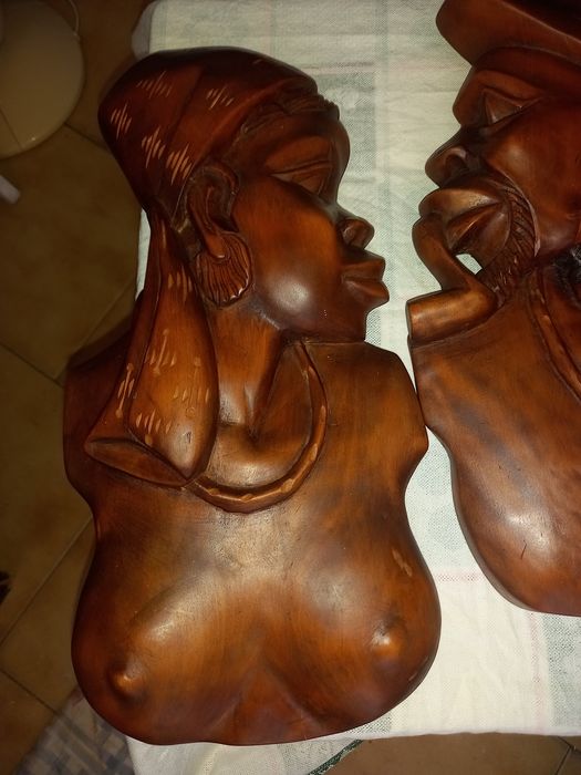 Arte africana-casal de nativos
