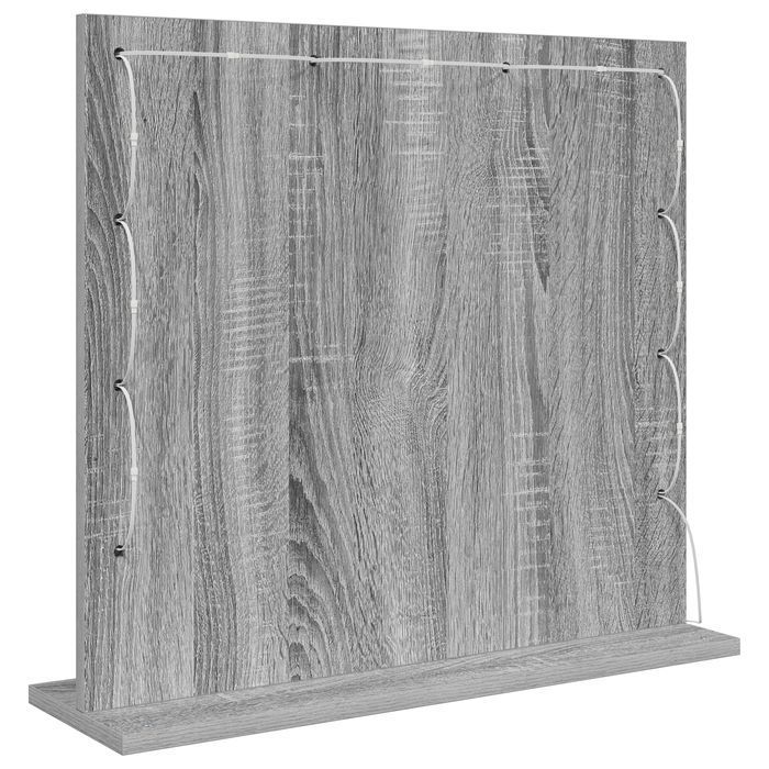 Vidaxl Lustro Toaletowe Z Oświetleniem Led Szare Sonoma 60X55X18 Cm