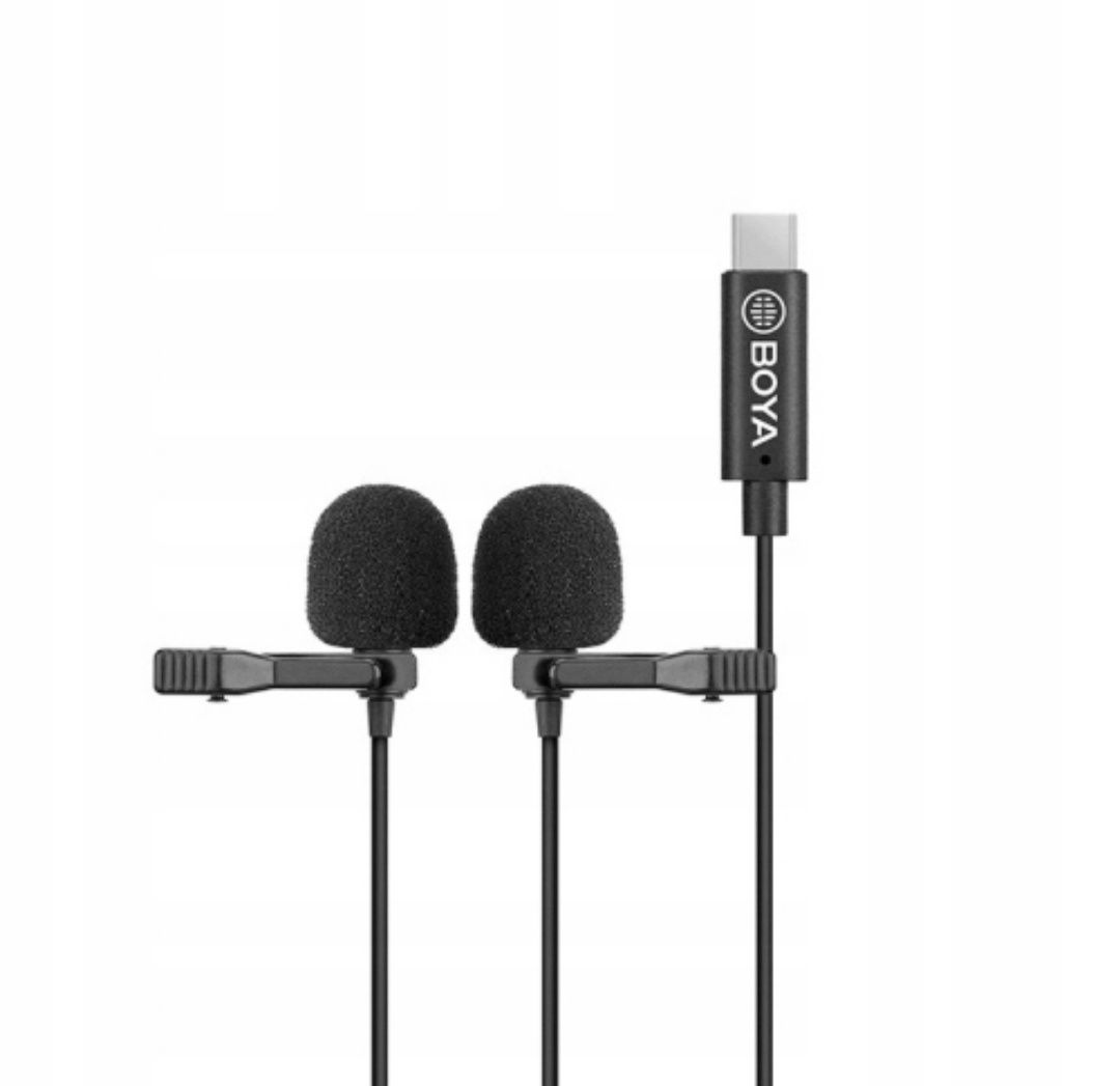 Boya BY-M3D - mikrofon krawatowy ze złączem USB-C , dwa miktorony