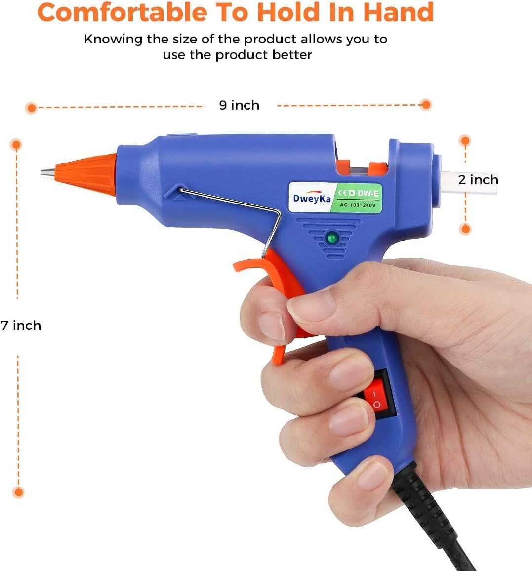 Pistolet do klejenia na gorąco Dweyka 75szt kleju 20W Klej  zestaw