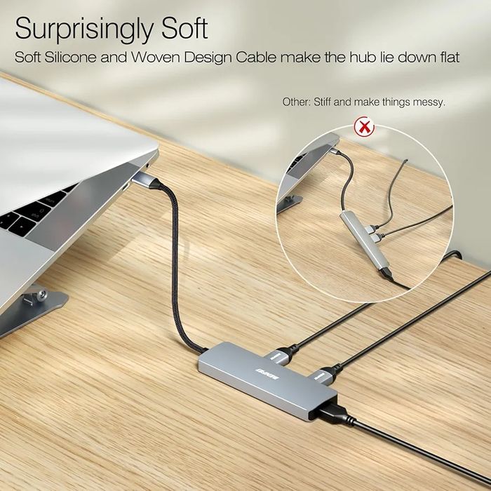 USB-хаб BENFEI 5-в-1 з HDMI 4K (сертифікований), живлення 100 Вт