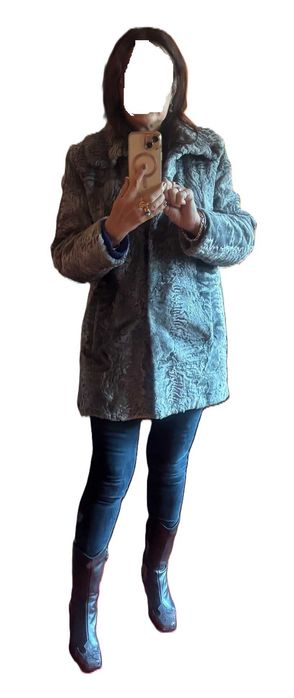 kurtka futro naturalne  piękny szary kolor ,karakuły