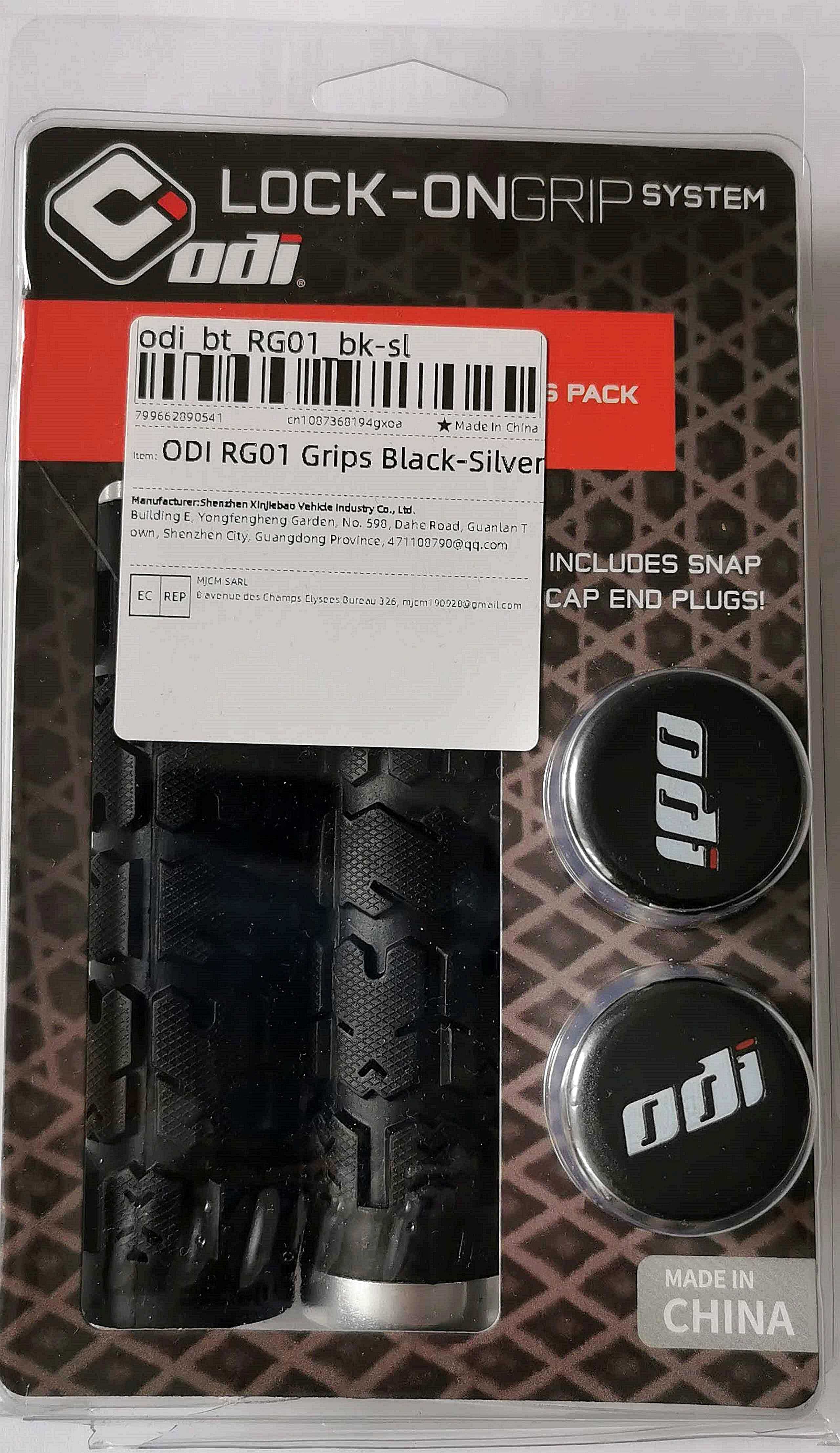 Chwyty kierownicy ODI RG01 Lock-On – czarno-srebrne