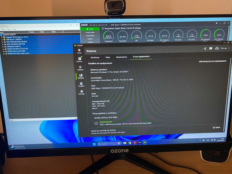 PC Gaming – Ryzen 5800X3D + RTX 4060 + 32GB RAM