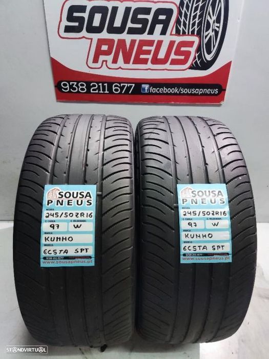 2 pneus semi novos 245-50r16 kumho - oferta dos portes
