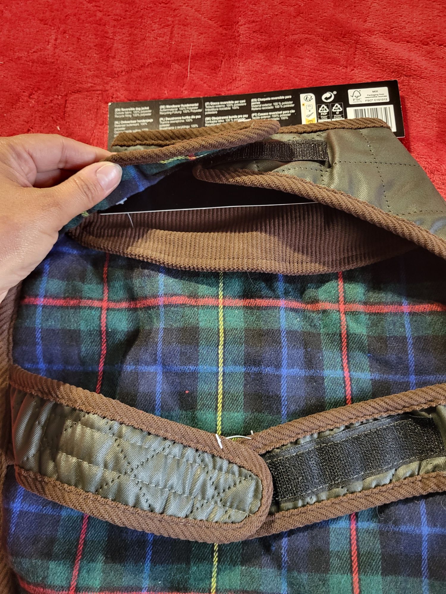 Dwustronna kurtka dla psa M dł 38 cm