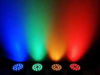 Reflektor PAR LED diody 18x18W RGBWA-UV aluminiowy, kontra, tło, kolor