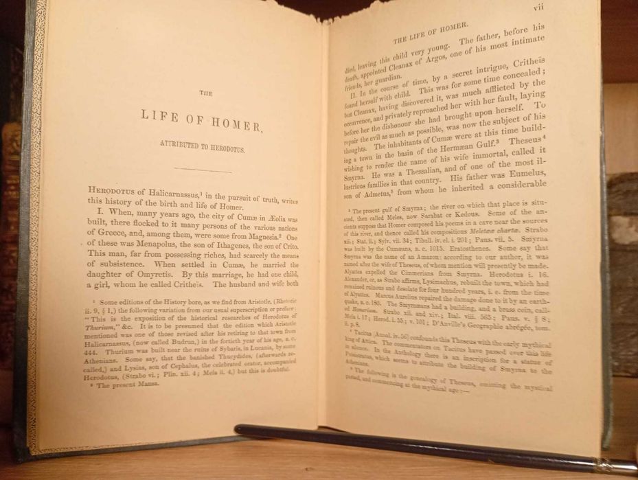 Stara Książka 1858 Homer Odyseja, Hymny i Epigramy - Grecja - Londyn