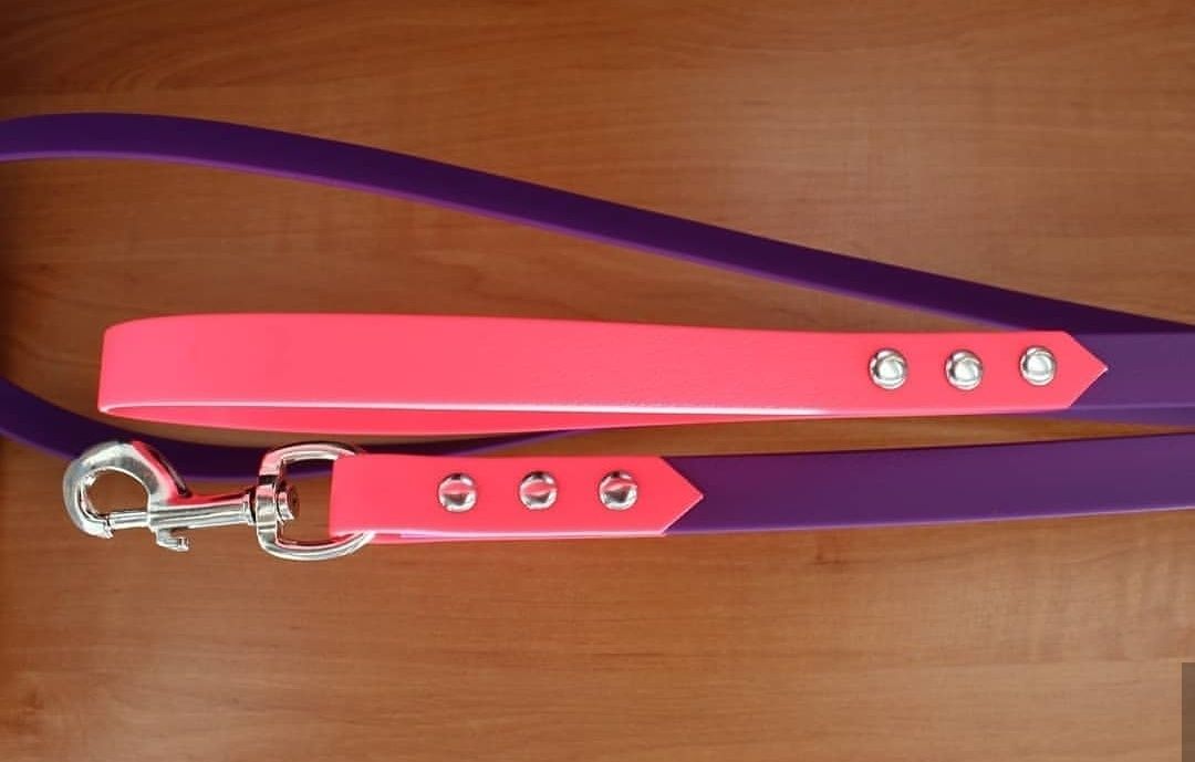 Smycz dla psa miejska purple&pink dł. 220 cm szer.19 mm wodoodporna