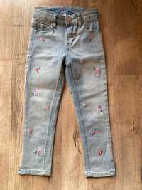Spodnie dżinsowe woolworth 7/8 z haftem rozm. 122