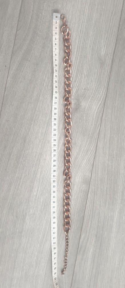 Łańcuch gruby na szyję 50 cm metalowy złoty łańcuszek
