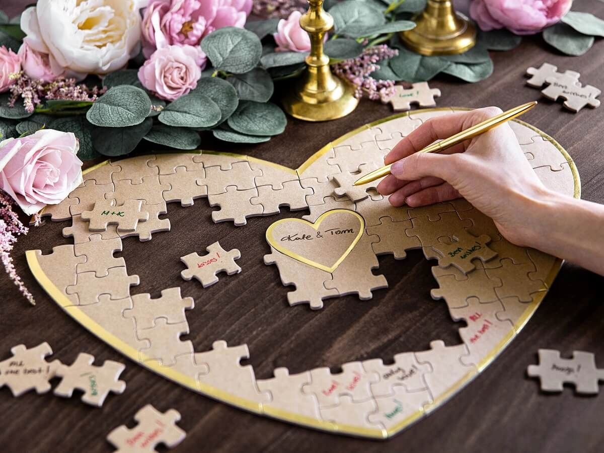 księga gości na wesele ślub puzzle serce 45 wesele