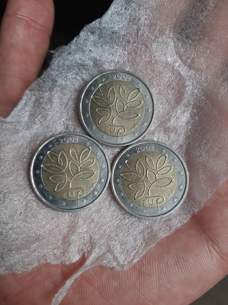 Moeda de 2€ comemorativas da Malta, Luxemburgo, Finlândia e outros