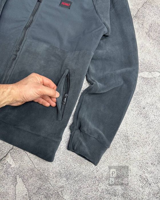 Теплий графітовий спортивний костюм Hugo Boss флісовий костюм сірйи