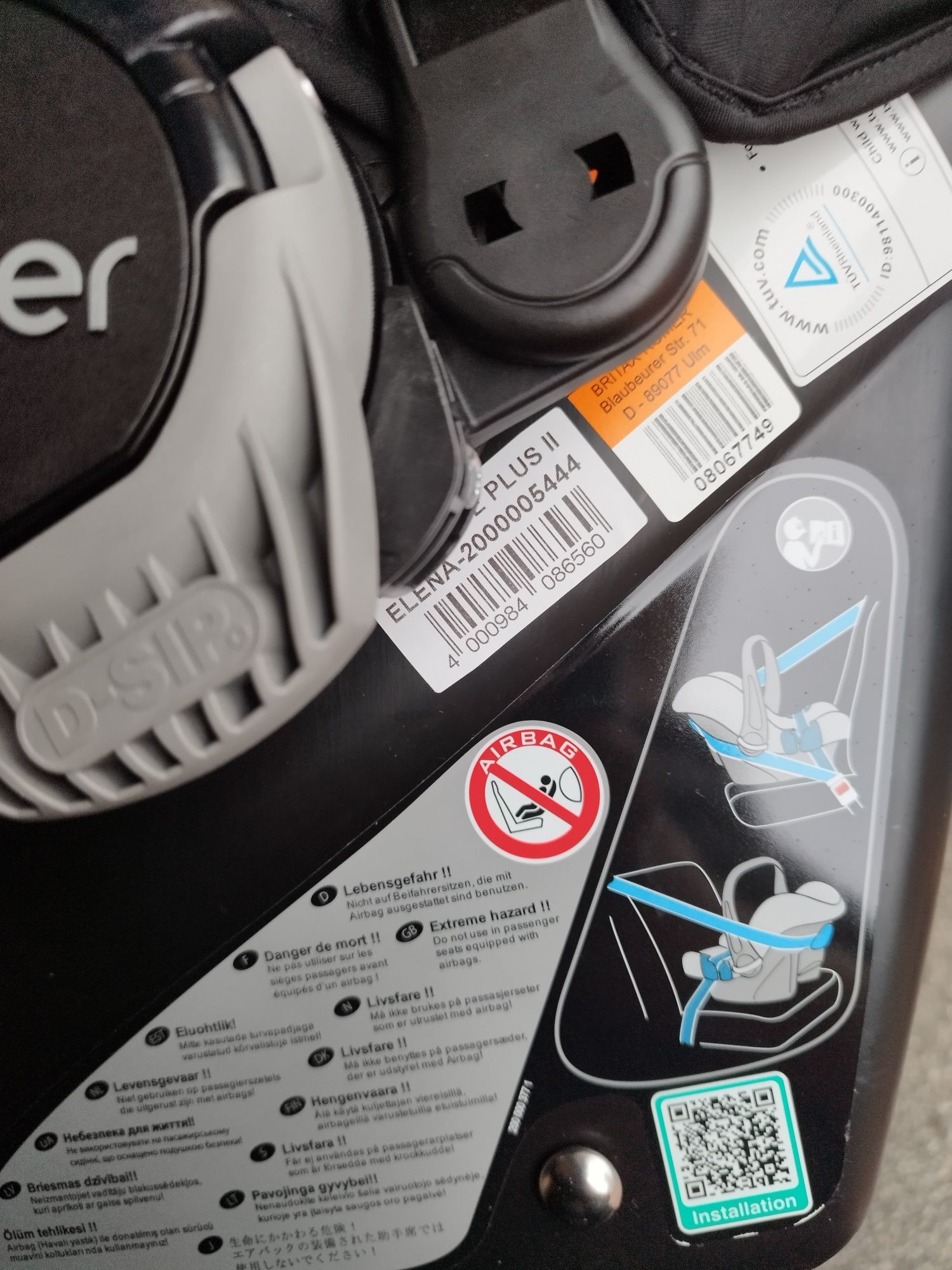 Nosidło samochodowe ,fotelik Britax Römer Baby-Safe Plus SHR II