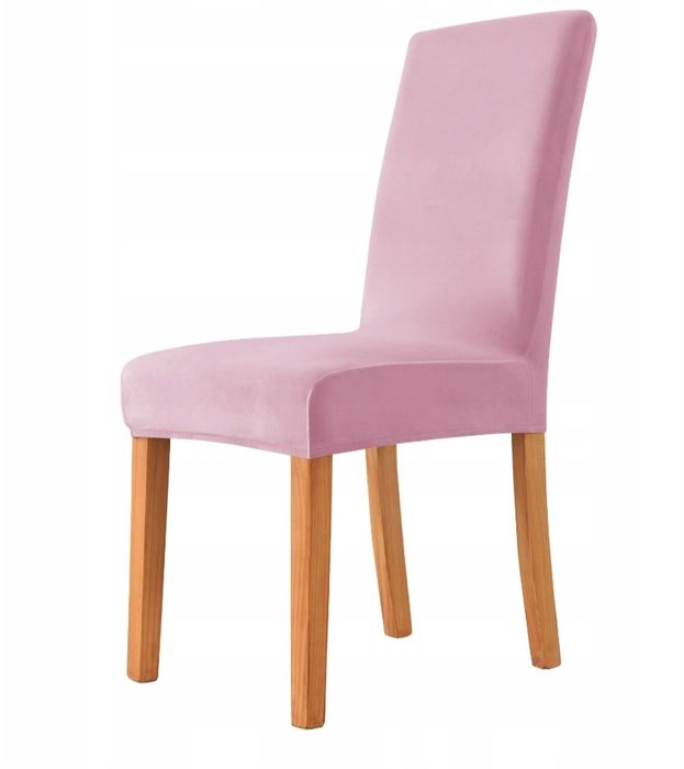 4 sztuki pokrowiec krzesło velvet RÓŻOWY jasny GRUBY