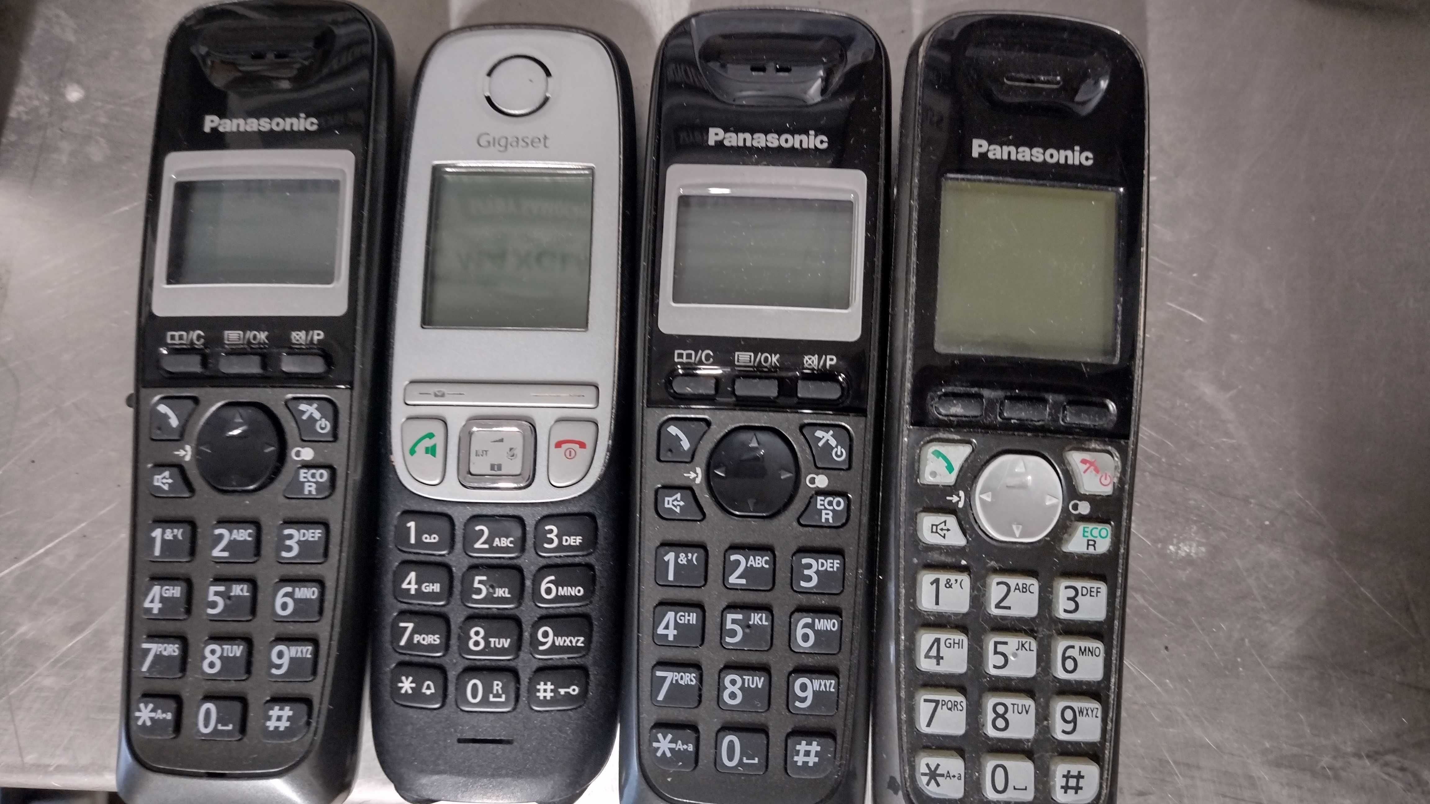 Telefony stacjonarne z bazą i zasilaczami, bez baterii