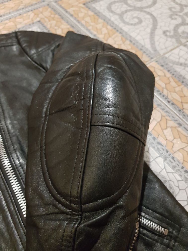 Жіноча вінтажна шкіряна мотокосуха, мотокуртка TF Leathers (~S)