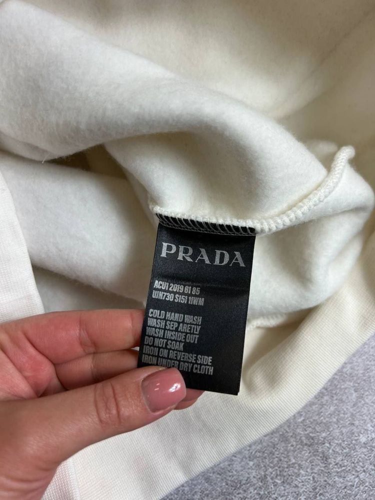 РАСПРОДАЖА -40%| Мужское худи Prada| M | белый| худи| качество-LUX