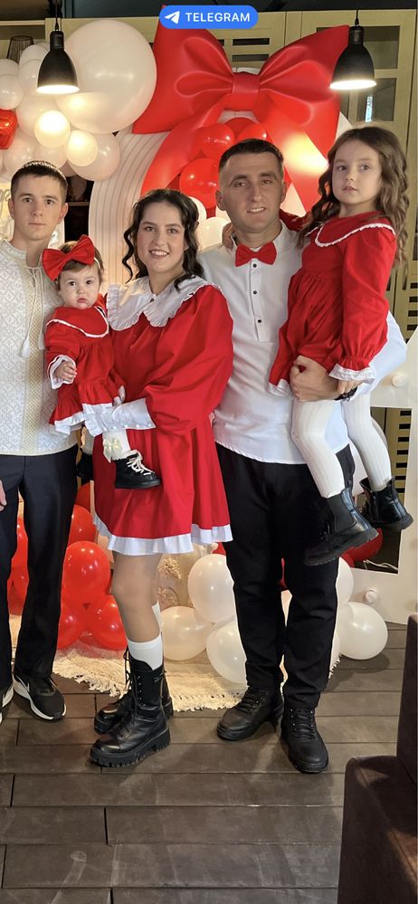 Family look, фемелі лук на рочок. Плаття мама + 2 донечки