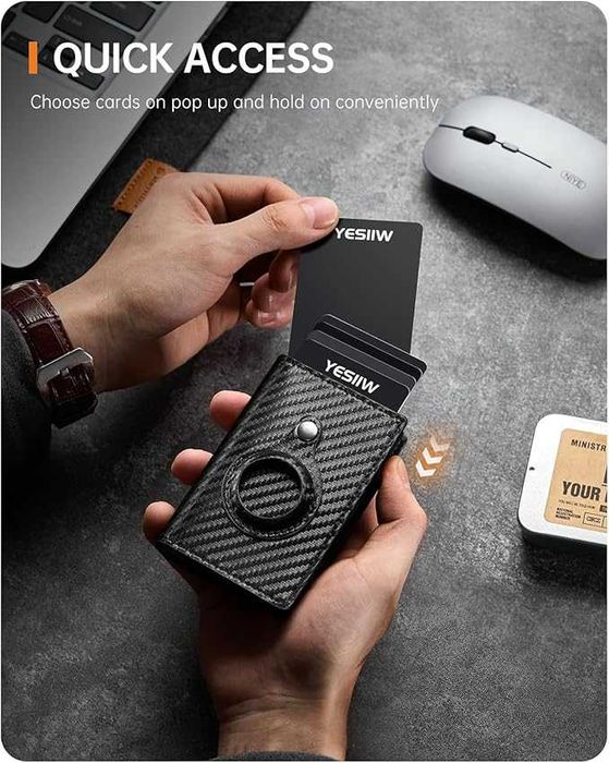 Smart wallet YESIIW, rfid, airtag, 6,5 X 10CM, PREZENT