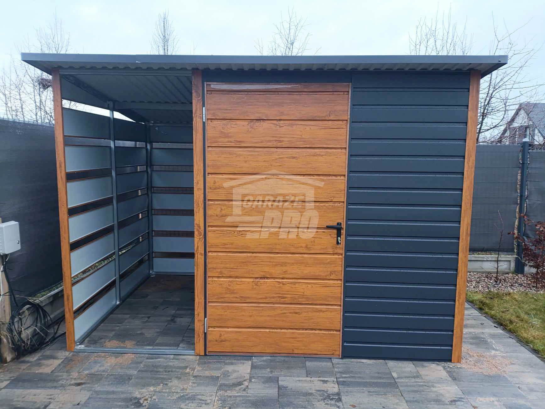 Schowek domek ogrodowy 2x2m + wiata 1m Drzwi okno dach  GP516