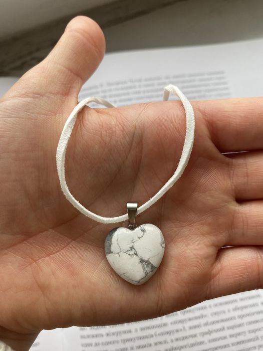Кулон серце з натурального каменю