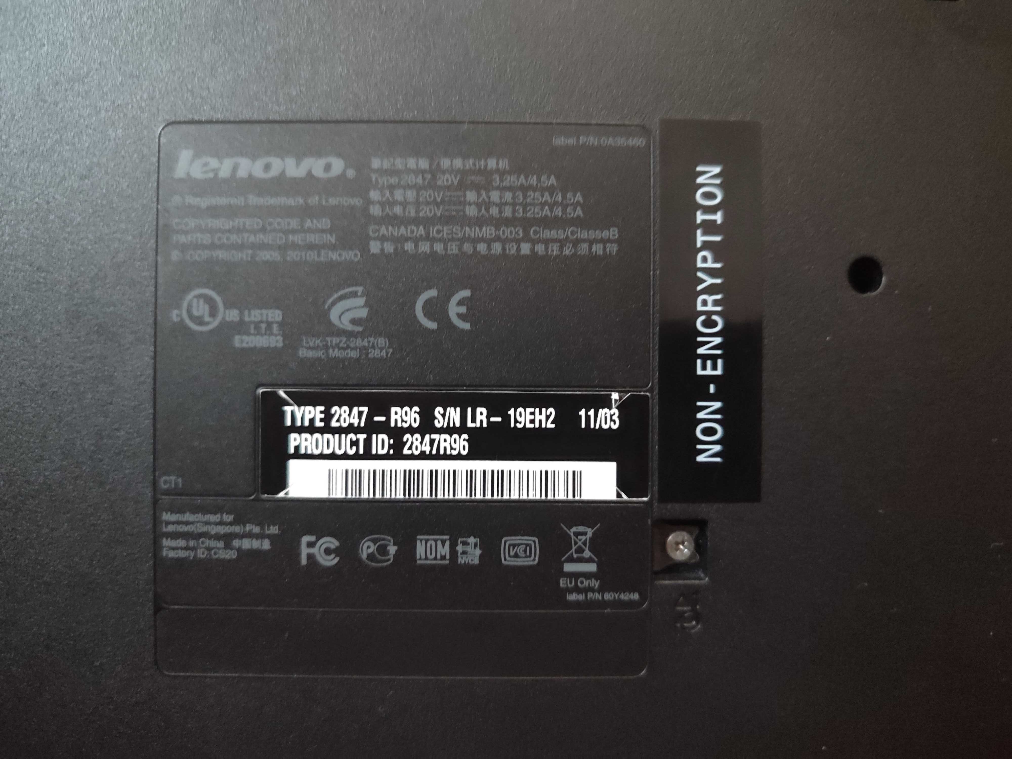 Ноутбук Lenovo Thinkpad SL510