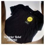 REPORTER nowy czarny t-shirt 134/140 koszulka czarna Rebel reporter
