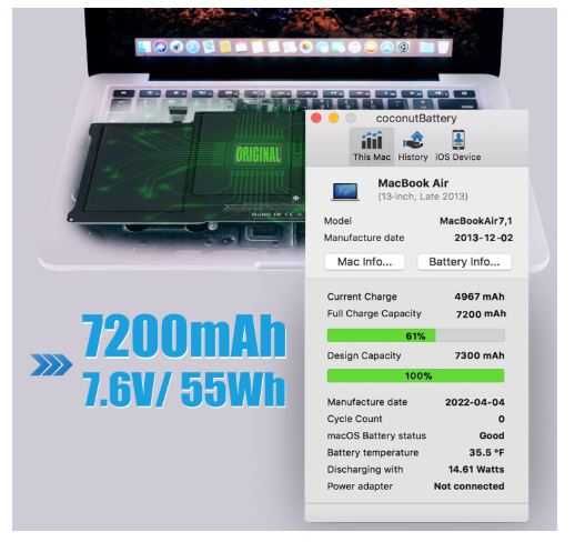Snsyiy Bateria zamienna do MacBook Air 13 calowa
