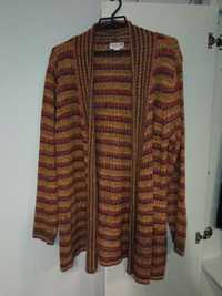 długi kolorowy sweter kardigan L 40