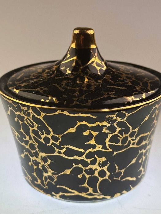 Chodzież Ira Cukiernica Czarno Złota porcelana design PRL